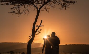 Couple on private game drive in Murchison Falls National Park