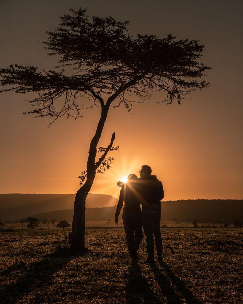 Couple on private game drive in Murchison Falls National Park