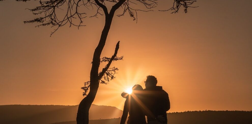 Couple on private game drive in Murchison Falls National Park
