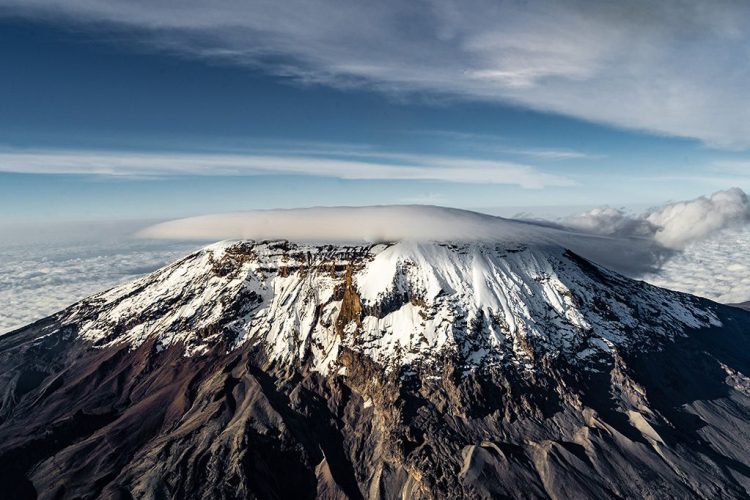 Snowy KIlimanjaro from Above